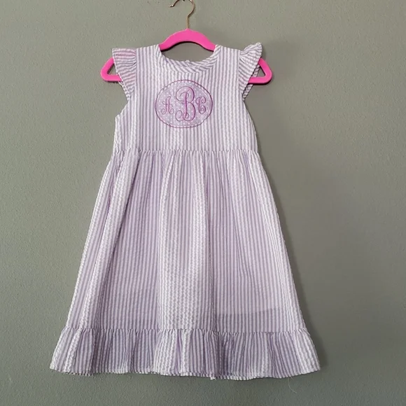 aBc Seersucker Monogram Sundress - Picture 1 of 9